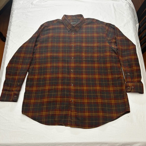 Orvis Luxury Flannel Shirt XXL Tall Mens Plaid Button Up Long Sleeve - Picture 1 of 9